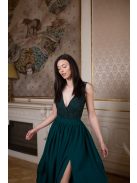 Muszlin maxi szoknya – sötétzöld