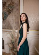 Maxi ruha csipke felsőrésszel – sötétzöld