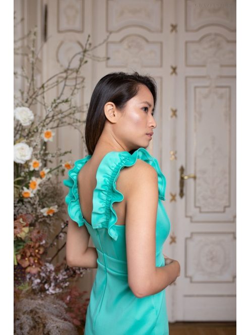 Mini ruha fodros pánttal – menta 