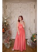 V-kivágású maxi ruha – korall 