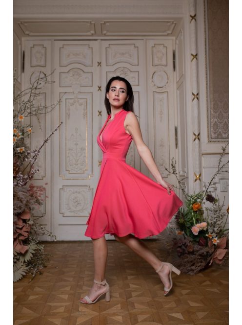  Mini ruha különleges dekoltázzsal – korall