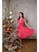 Mini ruha különleges dekoltázzsal – korall