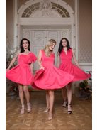 Mini ruha különleges dekoltázzsal – korall