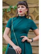 Egyszerűen nagyszerű, elegáns midi ruha, sötétzöld színben.