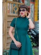 Egyszerűen nagyszerű, elegáns midi ruha, sötétzöld színben.