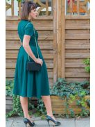 Egyszerűen nagyszerű, elegáns midi ruha, sötétzöld színben.