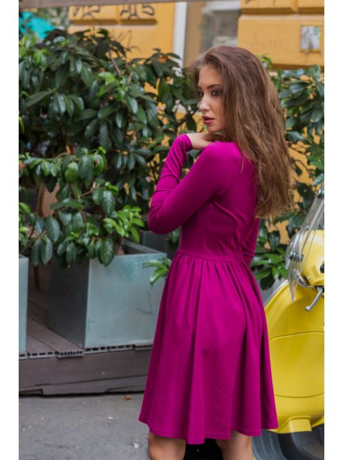 Csónaknyakú ruha - magenta
