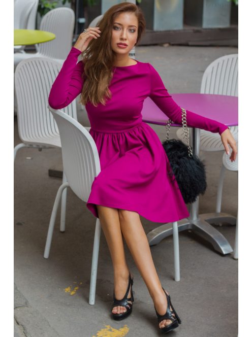 Csónaknyakú ruha - magenta
