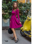 Csónaknyakú ruha - magenta