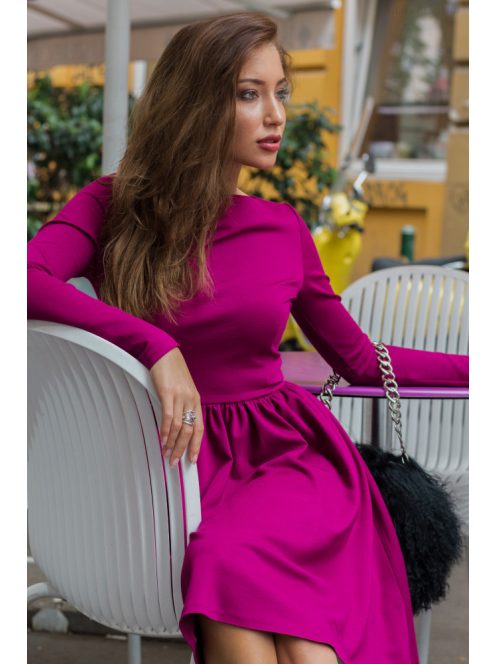 Csónaknyakú ruha - magenta