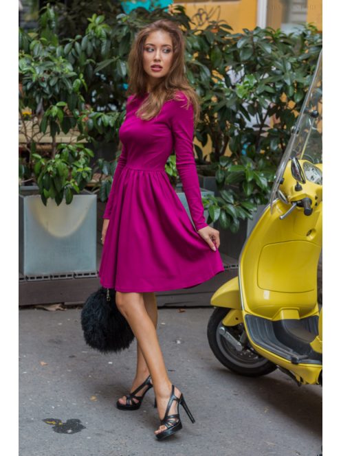 Csónaknyakú ruha - magenta