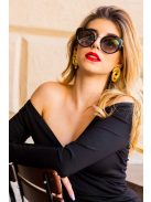 Vállra húzható mini ruha - Fekete