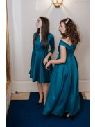 Hosszú ujjú midi ruha minden alkalomra, sötétzöld színben. 