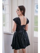 Rebeka - fekete bőrhatású crop-top