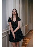 Rebeka - fekete bőrhatású crop-top