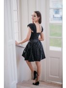 Rebeka - fekete bőrhatású crop-top