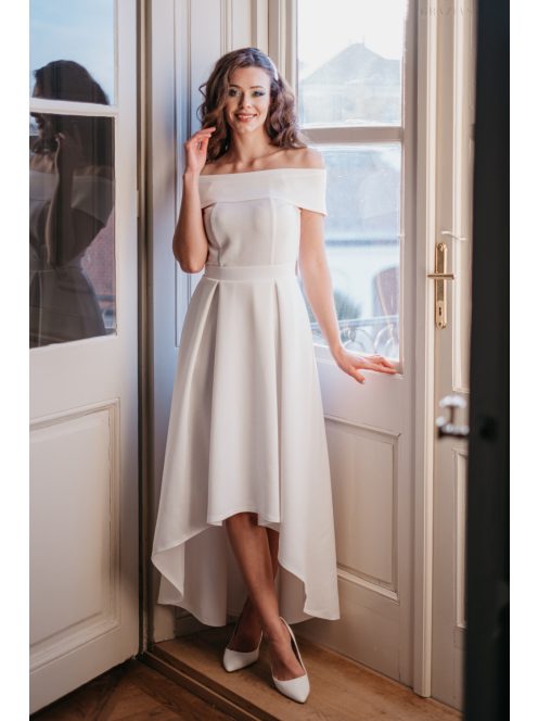 Boundless – vállnéküli fehér midi ruha 