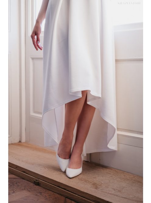 Boundless – vállnéküli fehér midi ruha 