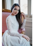 Spruce – fehér maxi ruha hátnélküli csipke felsővel 