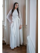 Spruce – fehér maxi ruha hátnélküli csipke felsővel 