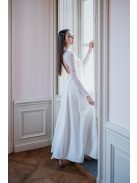 Spruce – fehér maxi ruha hátnélküli csipke felsővel 