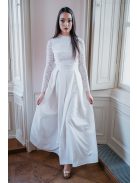 Spruce – fehér maxi ruha hátnélküli csipke felsővel 