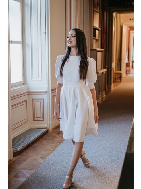 Andrea– fehér puffos ujjú mini ruha