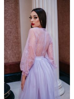 Graceful – lilás csipke maxi ruha 