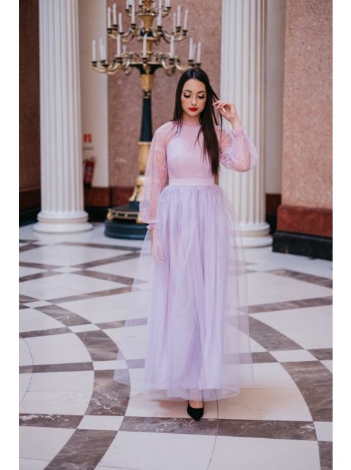 Graceful – lilás csipke maxi ruha 