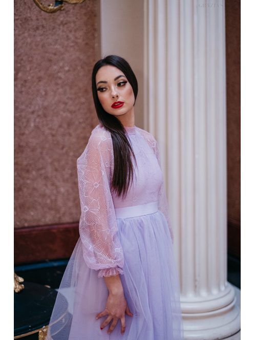 Graceful – lilás csipke maxi ruha 