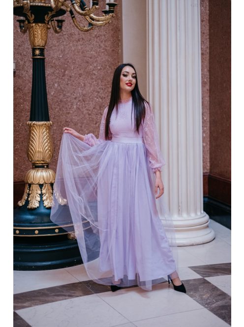 Graceful – lilás csipke maxi ruha 