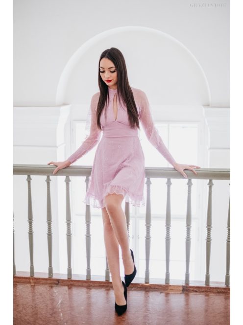 Graceful mini – lilás csipke mini ruha 