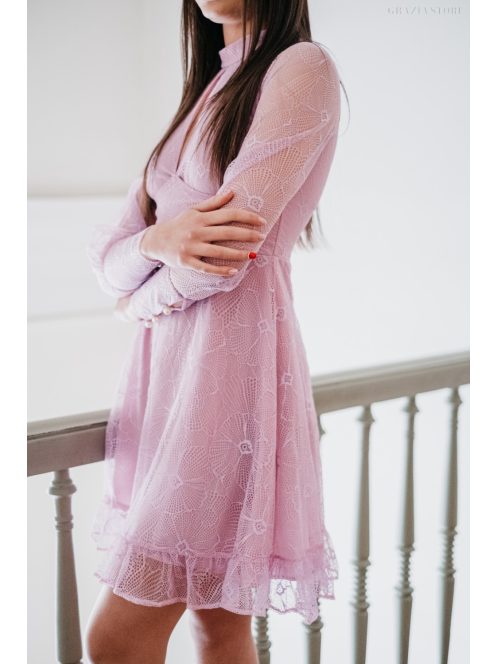 Graceful mini – lilás csipke mini ruha 