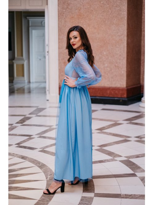 Graceful – kék csipke maxi ruha 