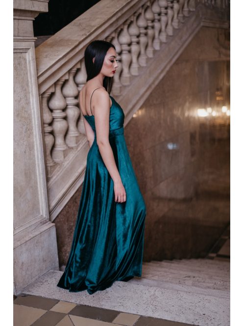 Abigél Velvet – zöld bársony maxi ruha