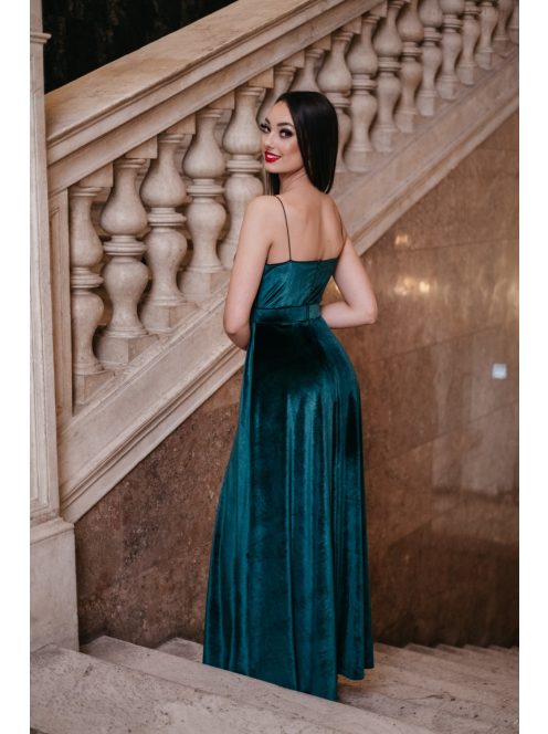  Abigél Velvet – zöld bársony maxi ruha