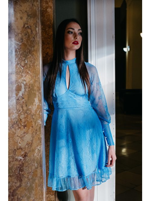 Graceful mini – kék csipke mini ruha 