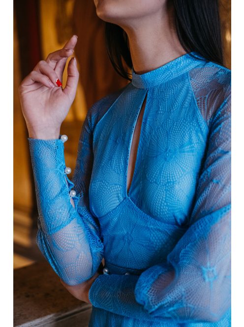 Graceful mini – kék csipke mini ruha 