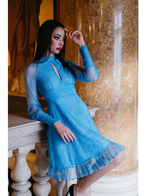 Graceful mini – kék csipke mini ruha 