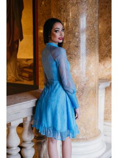 Graceful mini – kék csipke mini ruha 