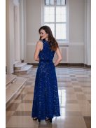 Eve – sötétkék féloldalas csipke maxi ruha
