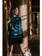 Kyla – hátnélküli zöld bársony mini ruha