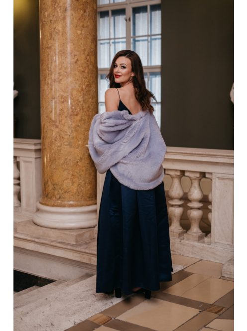 Zenina – sötétkék V-kivágású maxi ruha