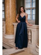 Zenina – sötétkék V-kivágású maxi ruha