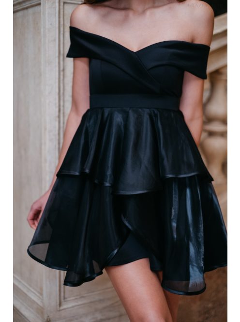 Hearty Mini – fekete szívkivágású mini ruha 