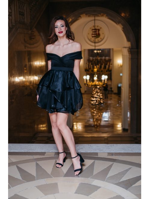 Hearty Mini – fekete szívkivágású mini ruha 