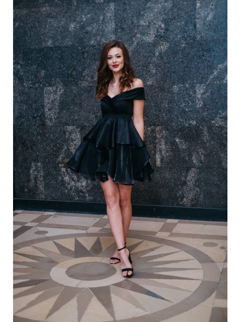 Hearty Mini – fekete szívkivágású mini ruha 