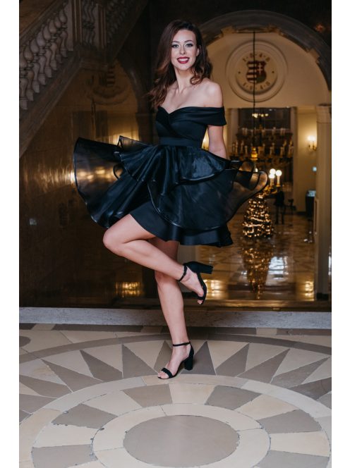 Hearty Mini – fekete szívkivágású mini ruha 