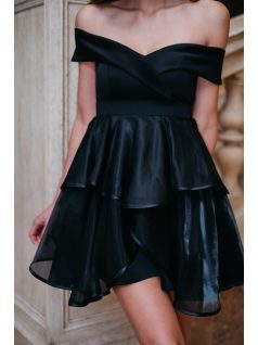 Hearty Mini – fekete szívkivágású mini ruha 