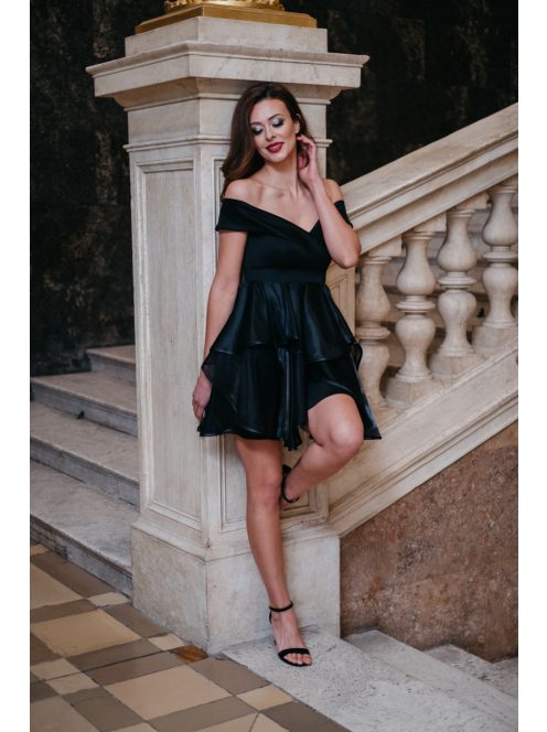 Hearty Mini – fekete szívkivágású mini ruha 